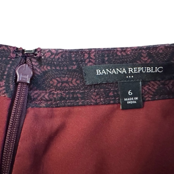 Banana Republic Patterned mini Skirt spring summer office siren cotton sz 6 990 - Picture 5 of 9